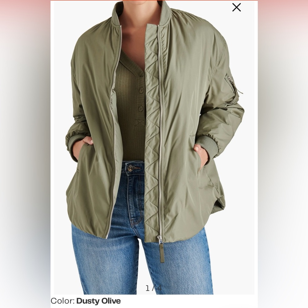 Steve Madden Cargo Bomber Dusty Olive color size S